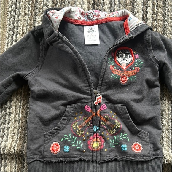 Disney Black Zip-Up with Colorful Embroidery - Picture 1 of 6